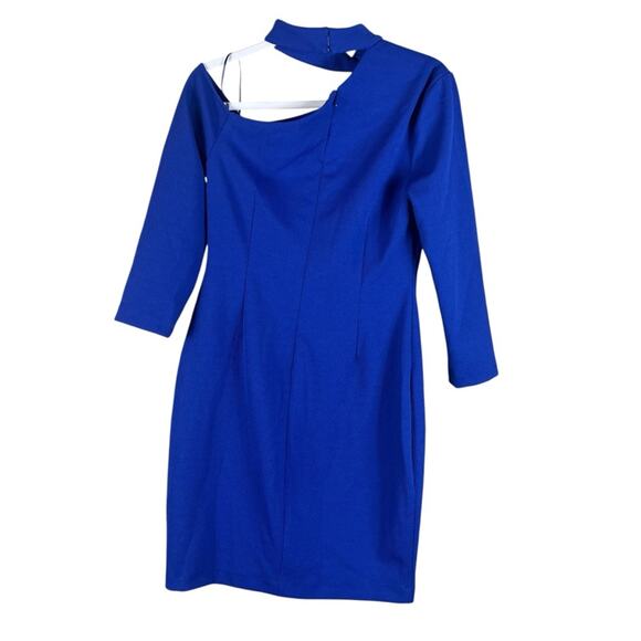 Trina Turk | NWT Gigi Open Shoulder Choker Cocktail Dress Y2K Gossip Girl Blue 8 - Picture 8 of 11